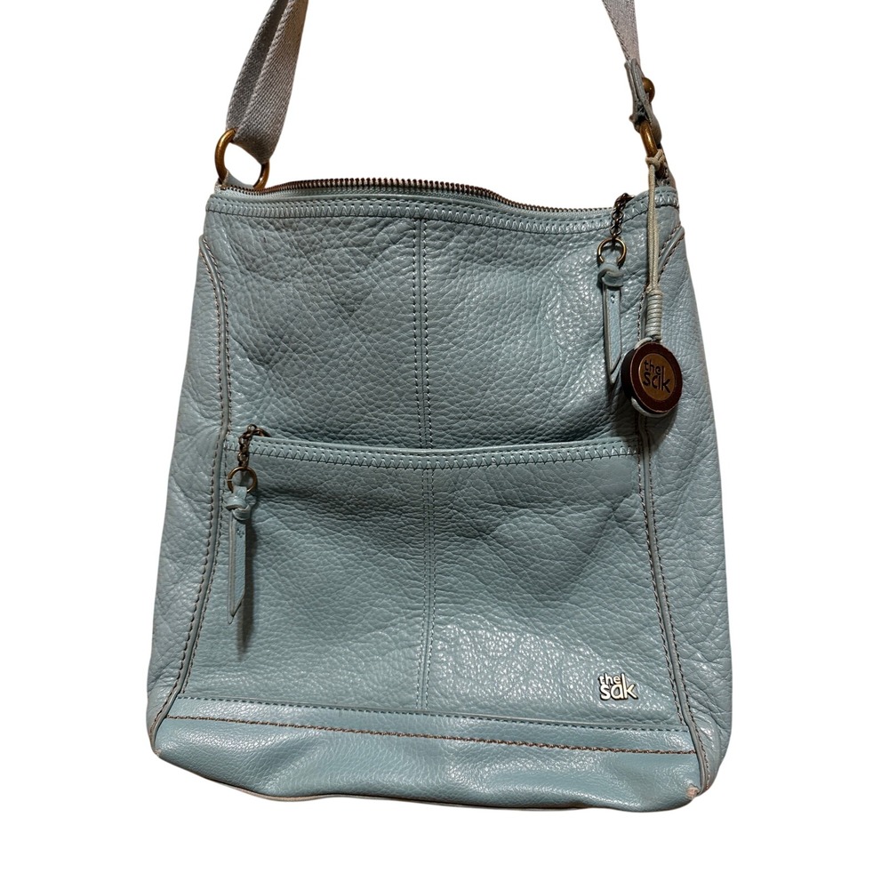 The SAK Lucia Crossbody Pebbled Leather Crossbody Bag,‎ Light Teal